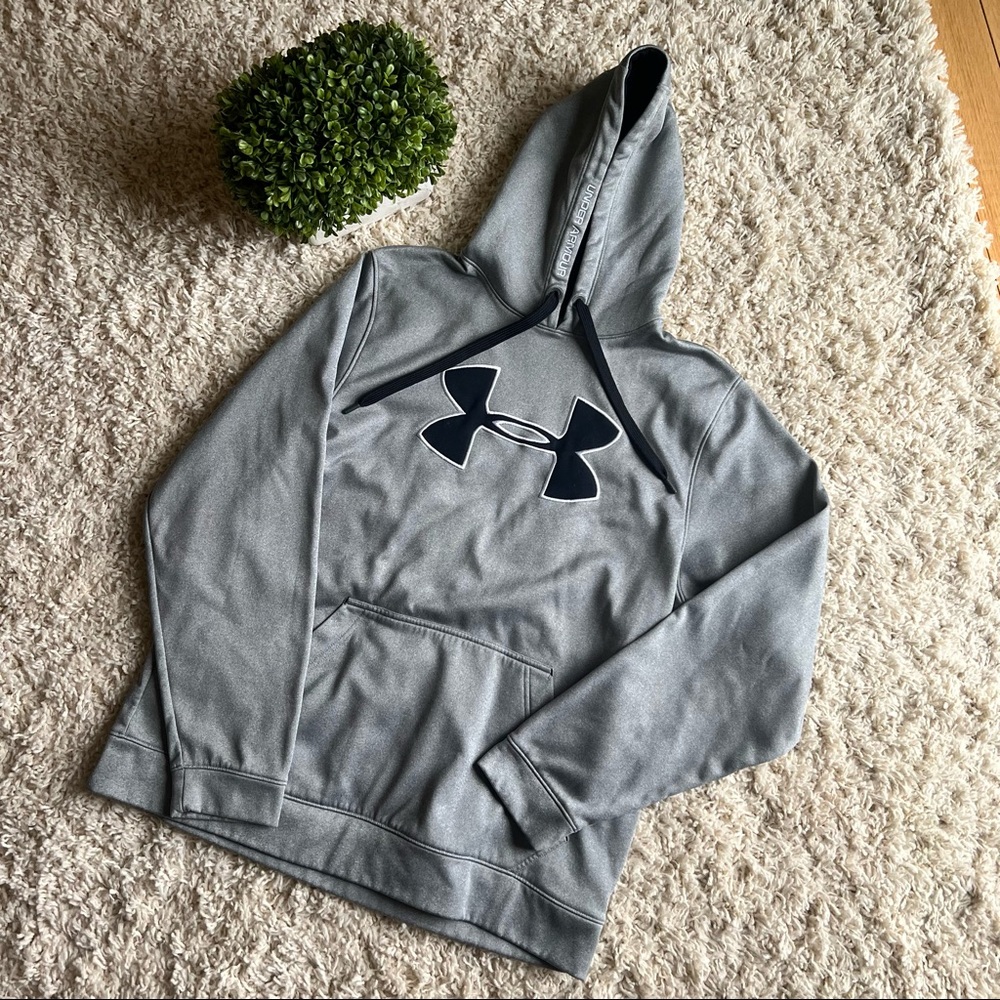 Men’s Gray Under Armour Loose Hooded Sweatshirt